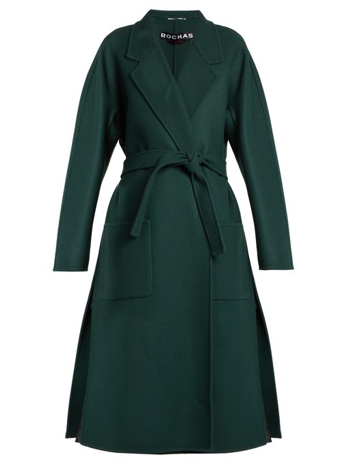 Double-faced waist-tie wool coat | Rochas | MATCHESFASHION UK