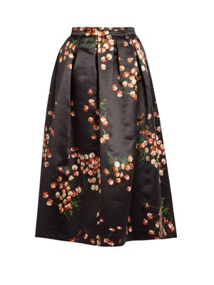 Daisy-print duchess-satin skirt | Rochas | MATCHESFASHION UK