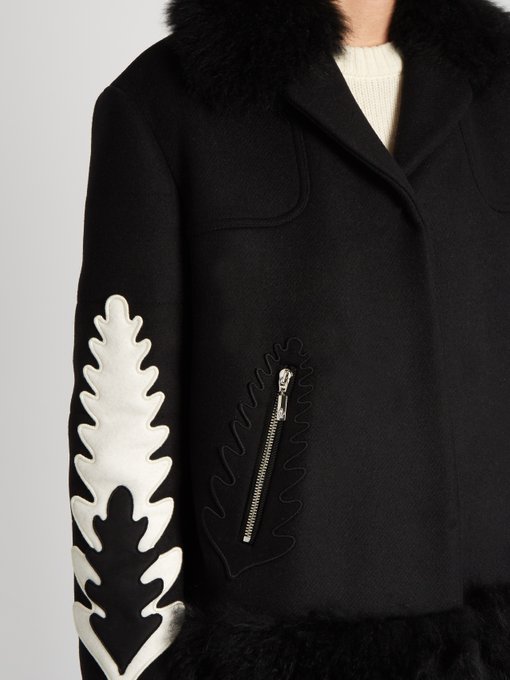 Katie Shearling Trim Wool And Cashmere Blend Coat Moncler Gamme Rouge Matchesfashion Us
