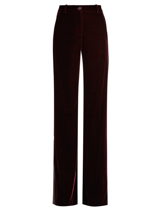 High-rise wide-leg velvet trousers | Roberto Cavalli | MATCHESFASHION UK