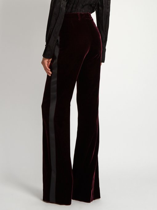 High-rise wide-leg velvet trousers | Roberto Cavalli | MATCHESFASHION UK