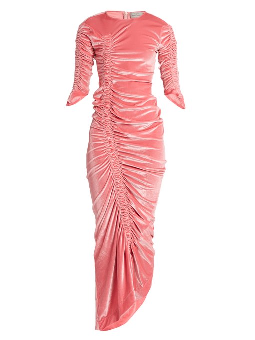 Hitch ruched velvet dress | Preen By Thornton Bregazzi | MATCHESFASHION ...