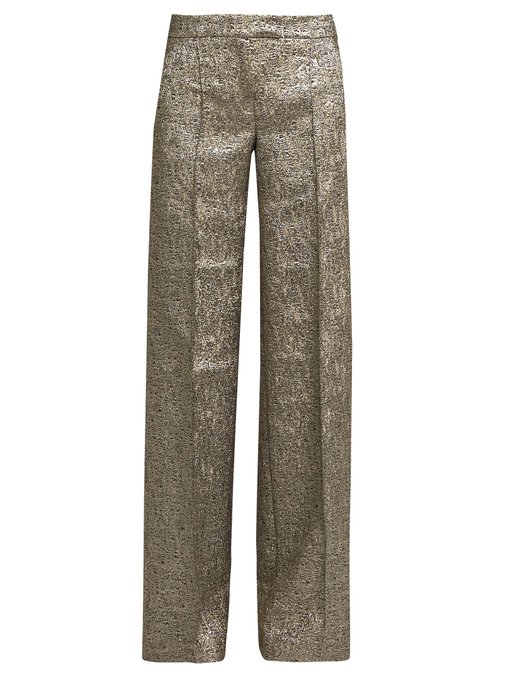 Libra wide-leg metallic-brocade trousers | Racil | MATCHESFASHION UK