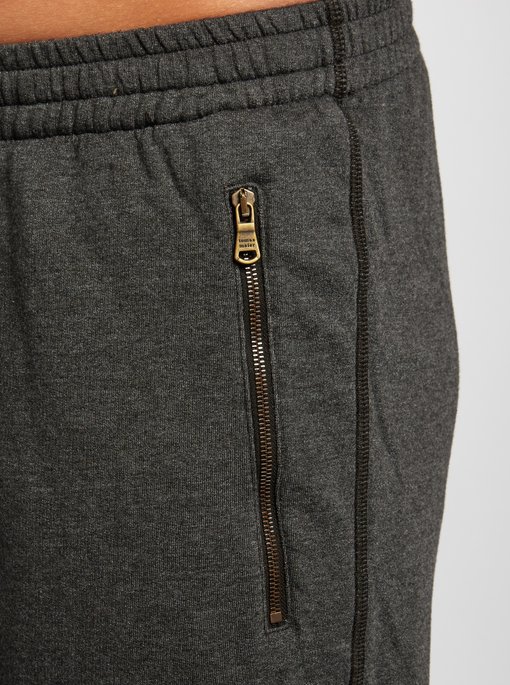 cotton track pants with zipper pockets