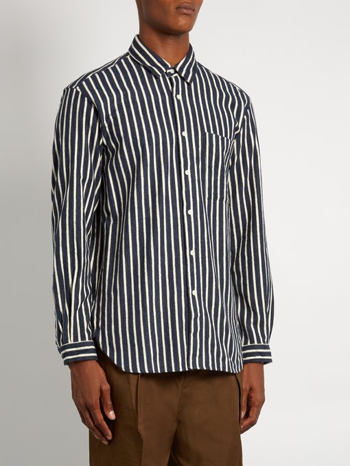 Long-sleeved striped cotton-flannel shirt | Tomorrowland ...
