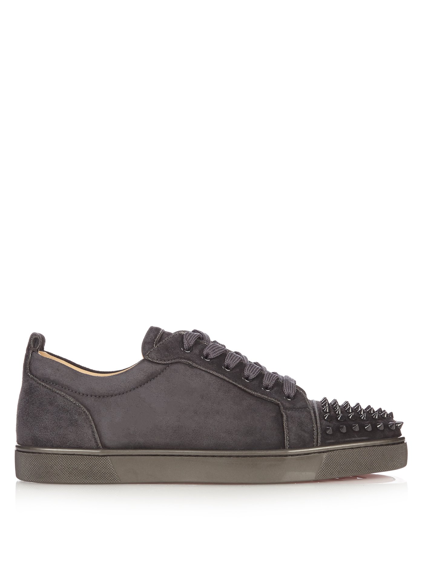 louboutin grey suede low