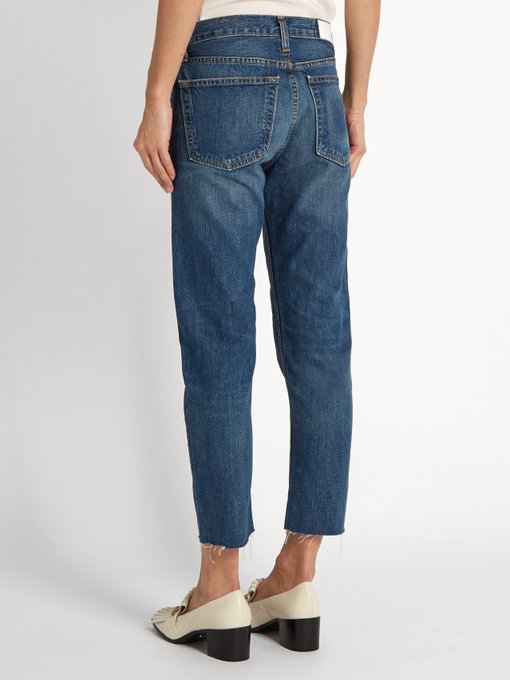 Mid-rise slim-leg cropped jeans展示图