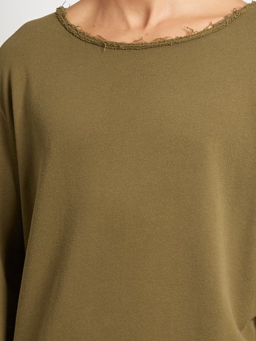 Destroyed-neck long-sleeved cotton T-shirt | Loewe | MATCHESFASHION UK
