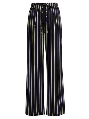 Striped wide-leg satin trousers | Raey | MATCHESFASHION US