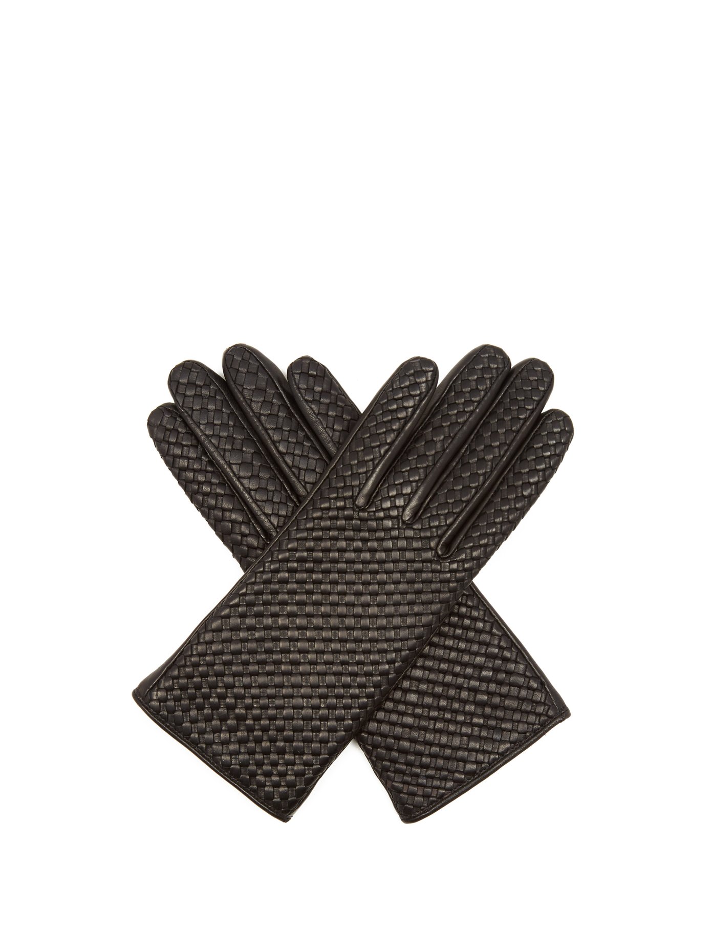 woven leather gloves