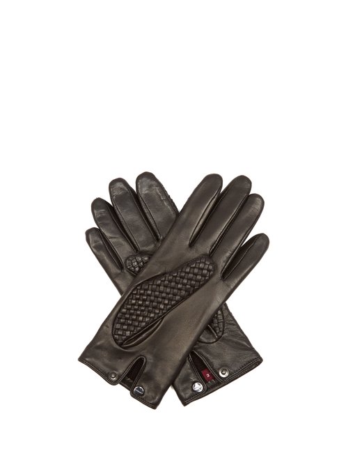 woven leather gloves