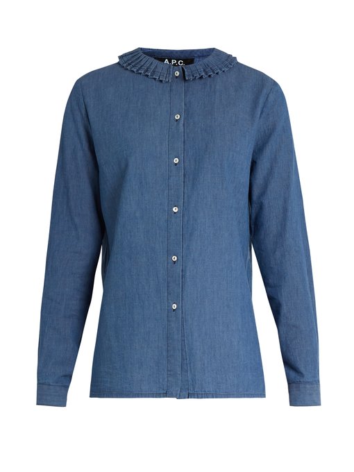 Julia pleated-collar cotton shirt | A.P.C. | MATCHESFASHION UK