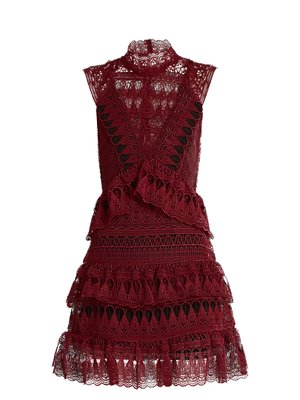 Tiered guipure-lace mini dress | Self-Portrait | MATCHESFASHION AU