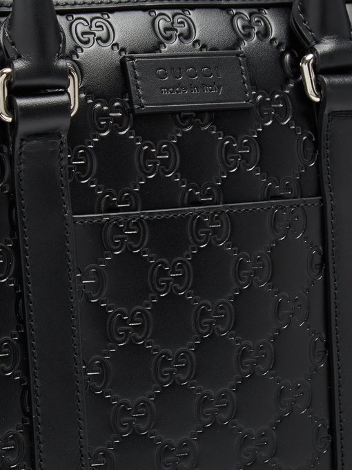 Logo-debossed leather briefcase Logo-debossed leather briefcase展示图