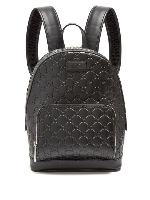 GUCCI Logo-Debossed Small Leather Backpack in Black | ModeSens
