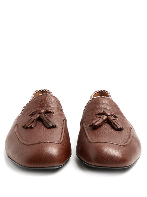 Valentin grained-leather loafers展示图