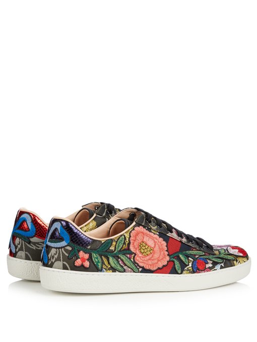 gucci floral trainers