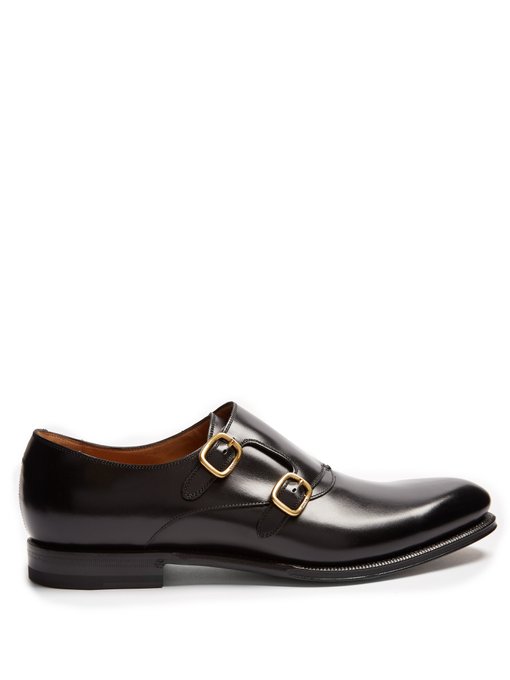 Signora double monk-strap leather shoes 