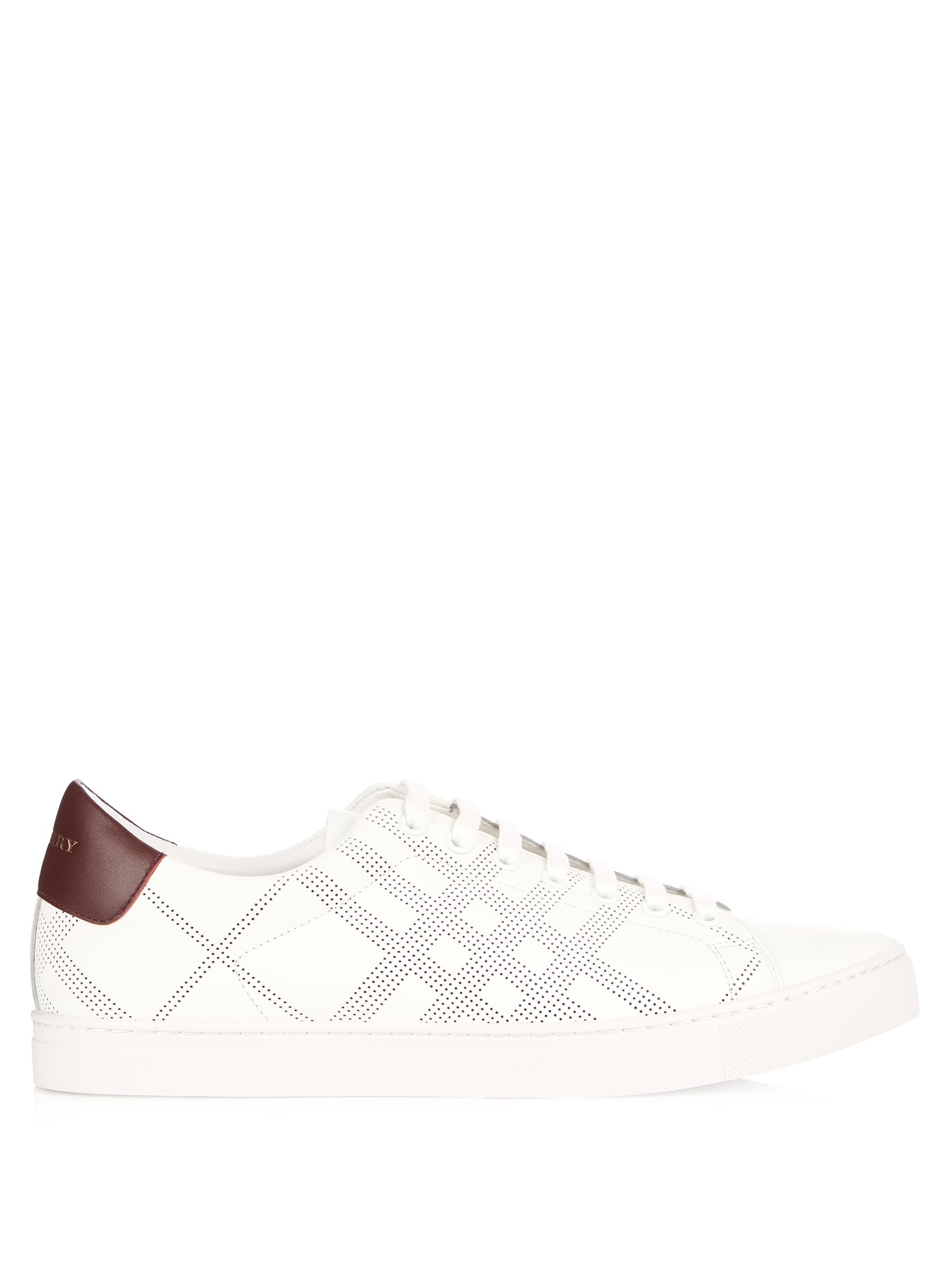 Albert perforated-check low-top leather 