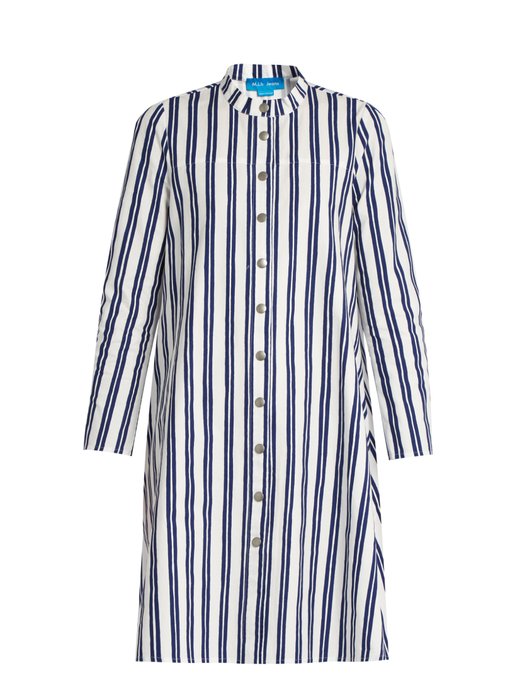 M.I.H JEANS Tove Striped Cotton Shirtdress, Colour: Navy And White ...