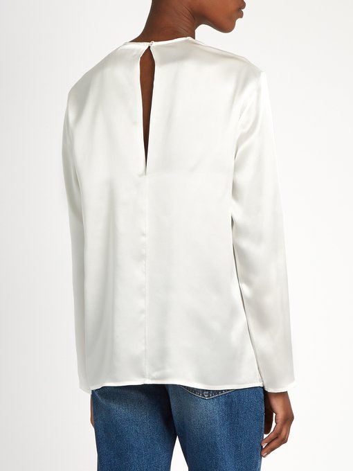 Crew-neck silk-satin blouse | Raey | MATCHESFASHION UK