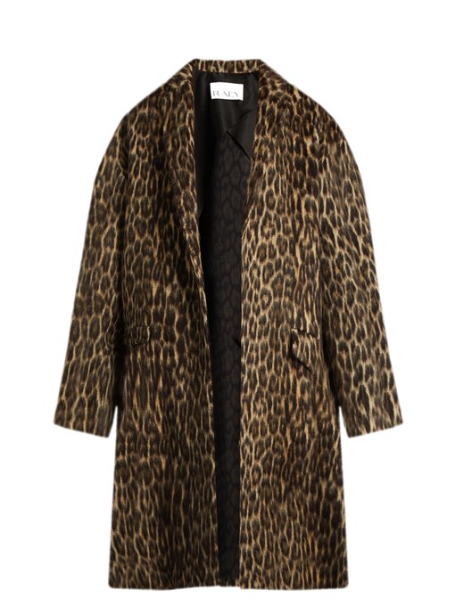 Leopard-print wool-blend blanket coat | Raey | MATCHESFASHION US