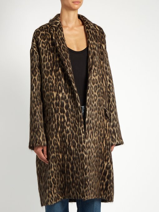 Leopard-print wool-blend blanket coat | Raey | MATCHESFASHION US