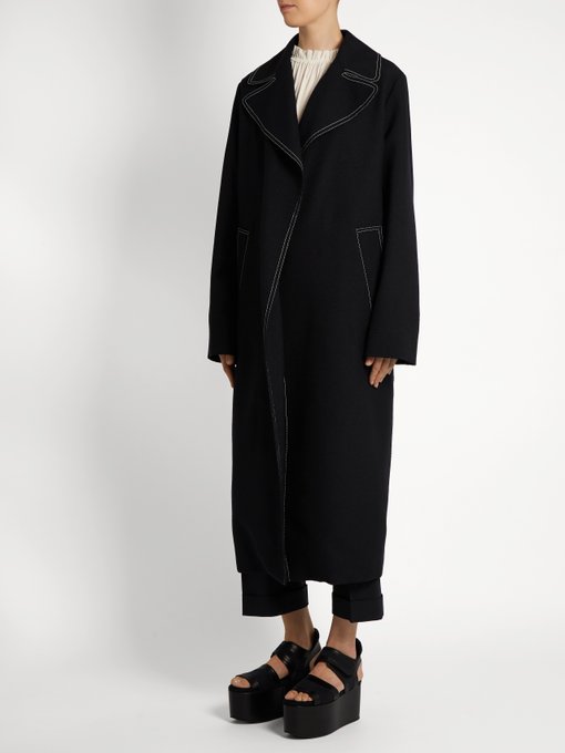 Contrast-stitch oversized coat | Marni | MATCHESFASHION UK