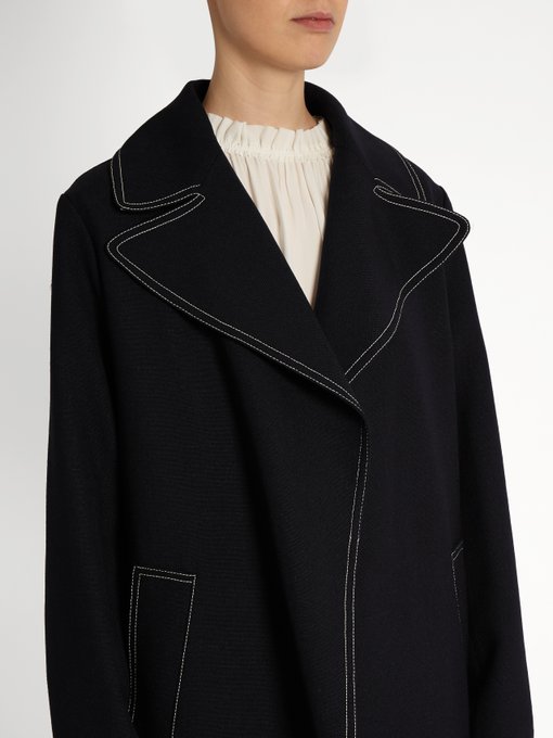 Contrast-stitch oversized coat | Marni | MATCHESFASHION UK
