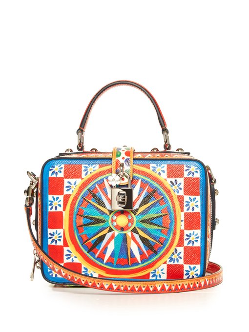 Dolce Soft Majolica-print leather box bag | Dolce & Gabbana ...