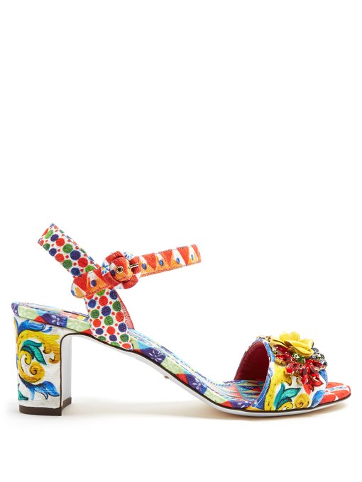 Majolica-print brocade sandals | Dolce & Gabbana | MATCHESFASHION US