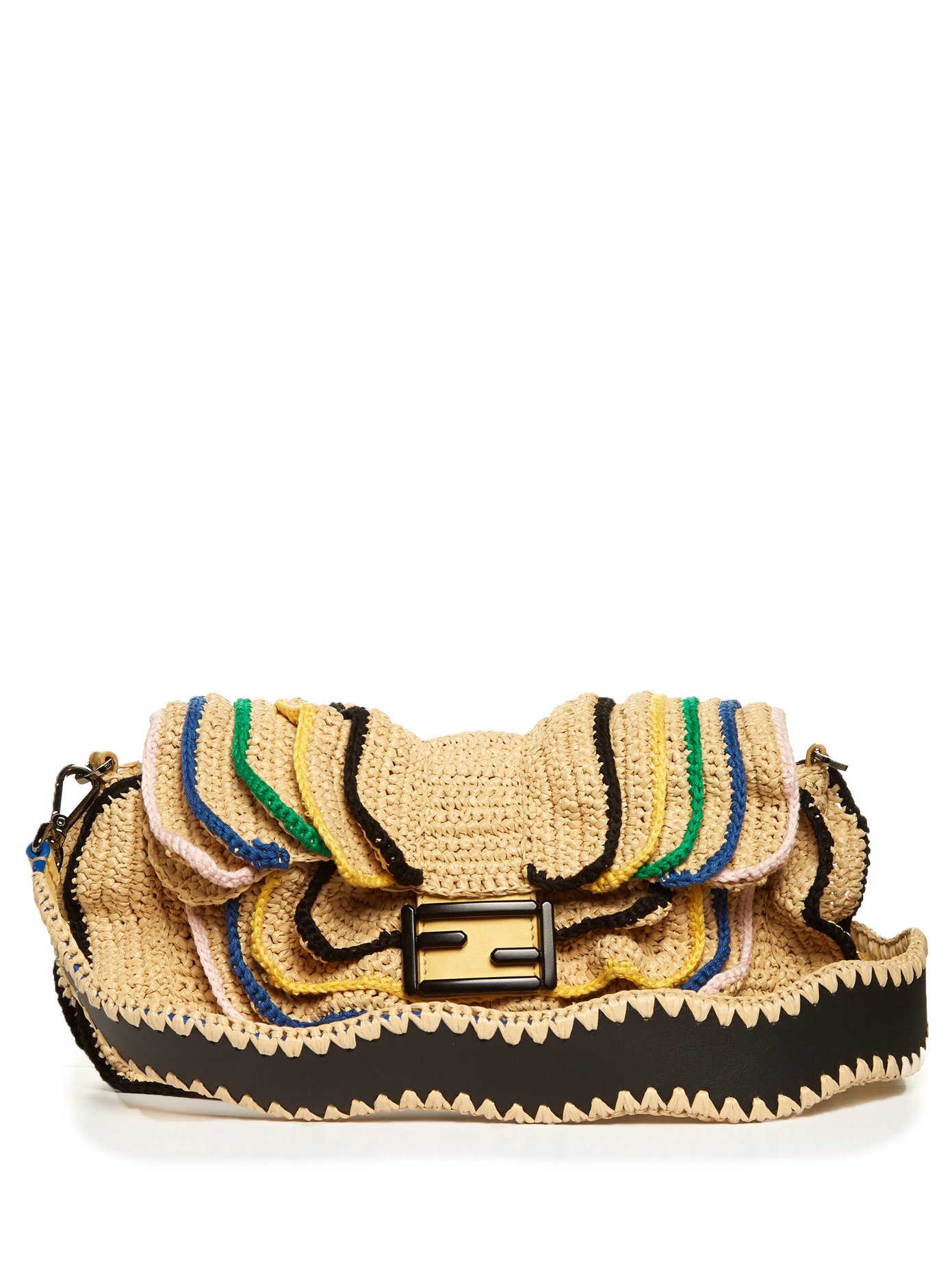 fendi raffia baguette bag