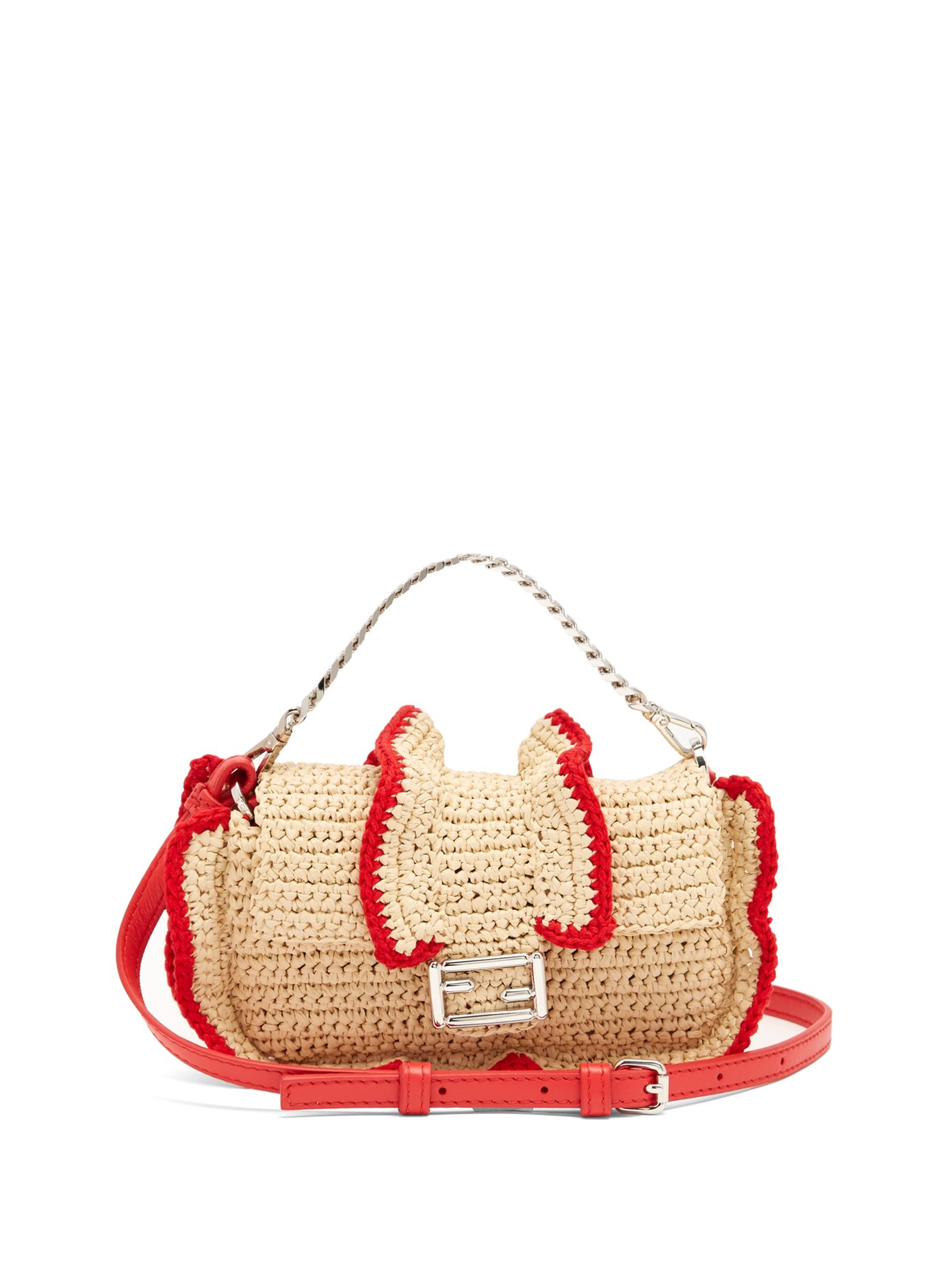 fendi raffia baguette bag