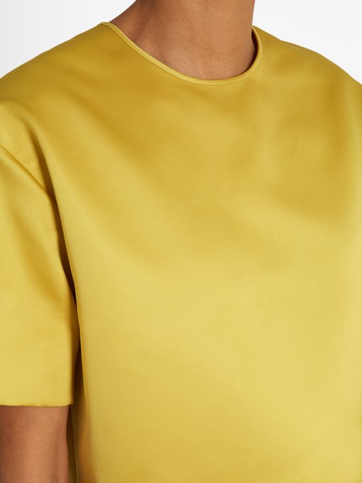 ROCHAS Short-Sleeved Duchess-Satin Top, Colour: Golden-Yellow | ModeSens