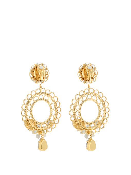 Daisy embellished hoop earrings | Dolce & Gabbana | MATCHESFASHION US