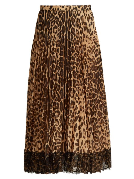 Pleated leopard-print midi skirt | REDValentino | MATCHESFASHION UK