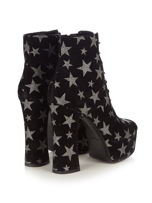 Candy lace-up suede platform ankle boots | Saint Laurent ...