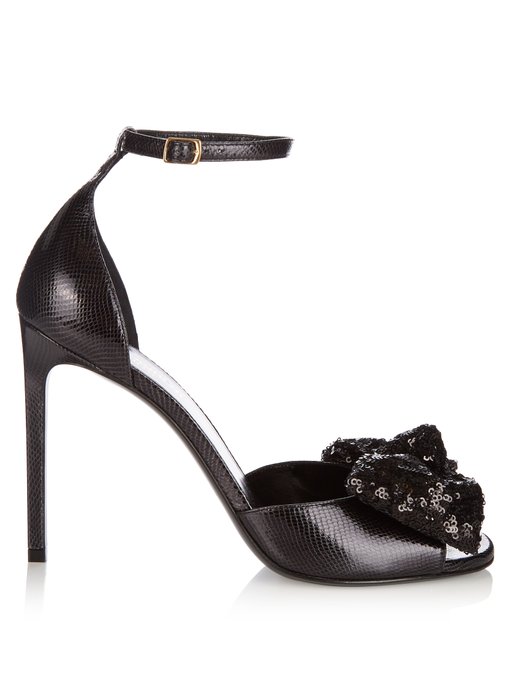Jane lizard-effect leather sandals | Saint Laurent | MATCHESFASHION UK