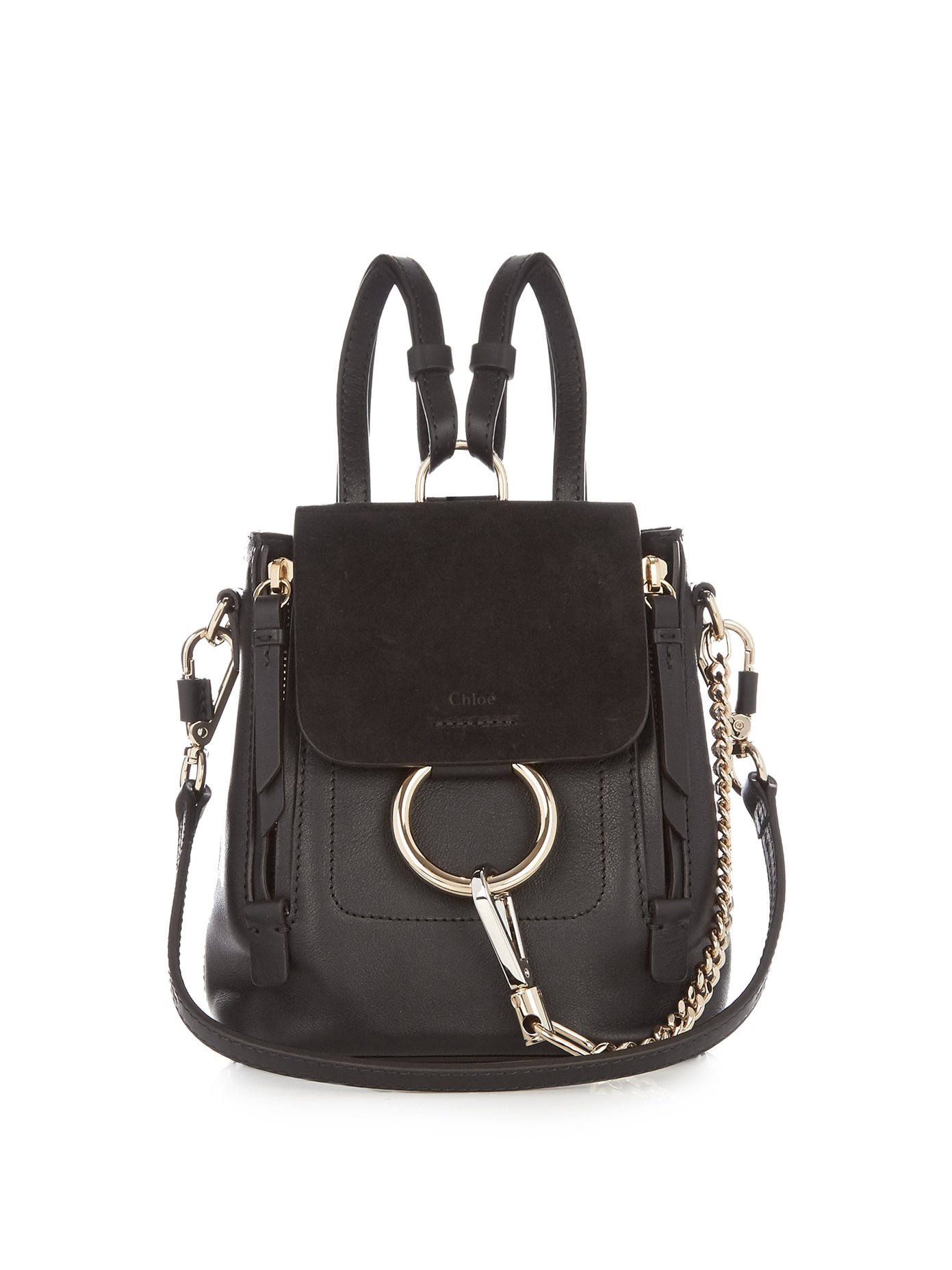 chloe faye mini leather backpack