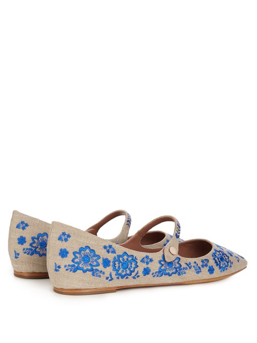 Hermione point-toe embroidered flats | Tabitha Simmons | MATCHESFASHION UK