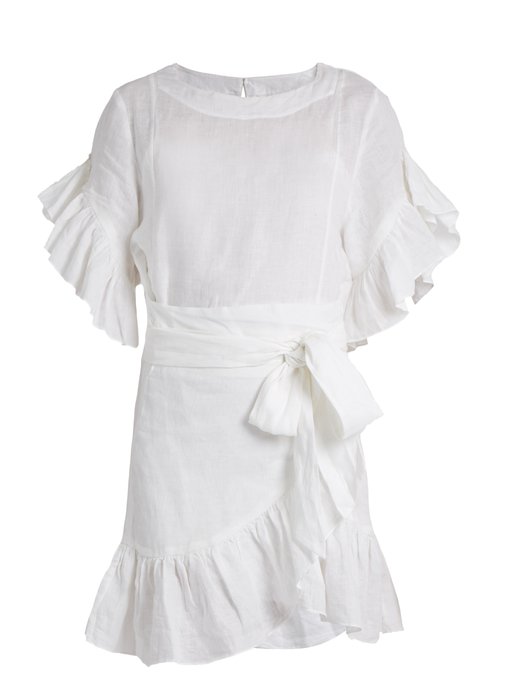 Delicia ruffled linen mini dress | Isabel Marant Étoile | MATCHESFASHION UK