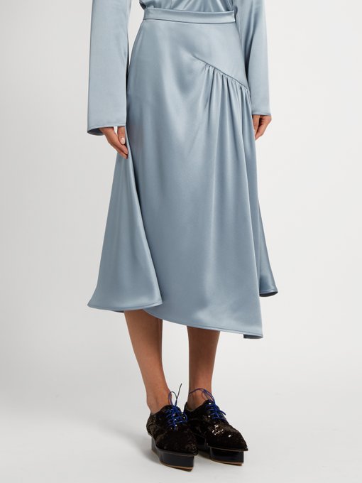 Gathered silk-charmeuse skirt | Sies Marjan | MATCHESFASHION US