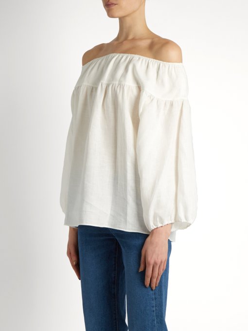 Off-the-shoulder linen top | Chloé | MATCHESFASHION US