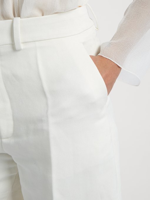CHLOÉ Tailored Linen-Blend Shorts, Colour: Cream | ModeSens
