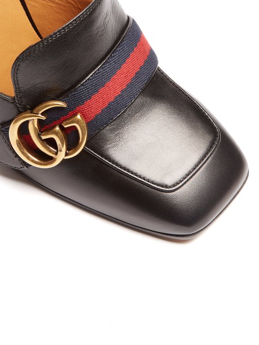 Faux-pearl embellished leather backless loafers | Gucci | MATCHESFASHION UK