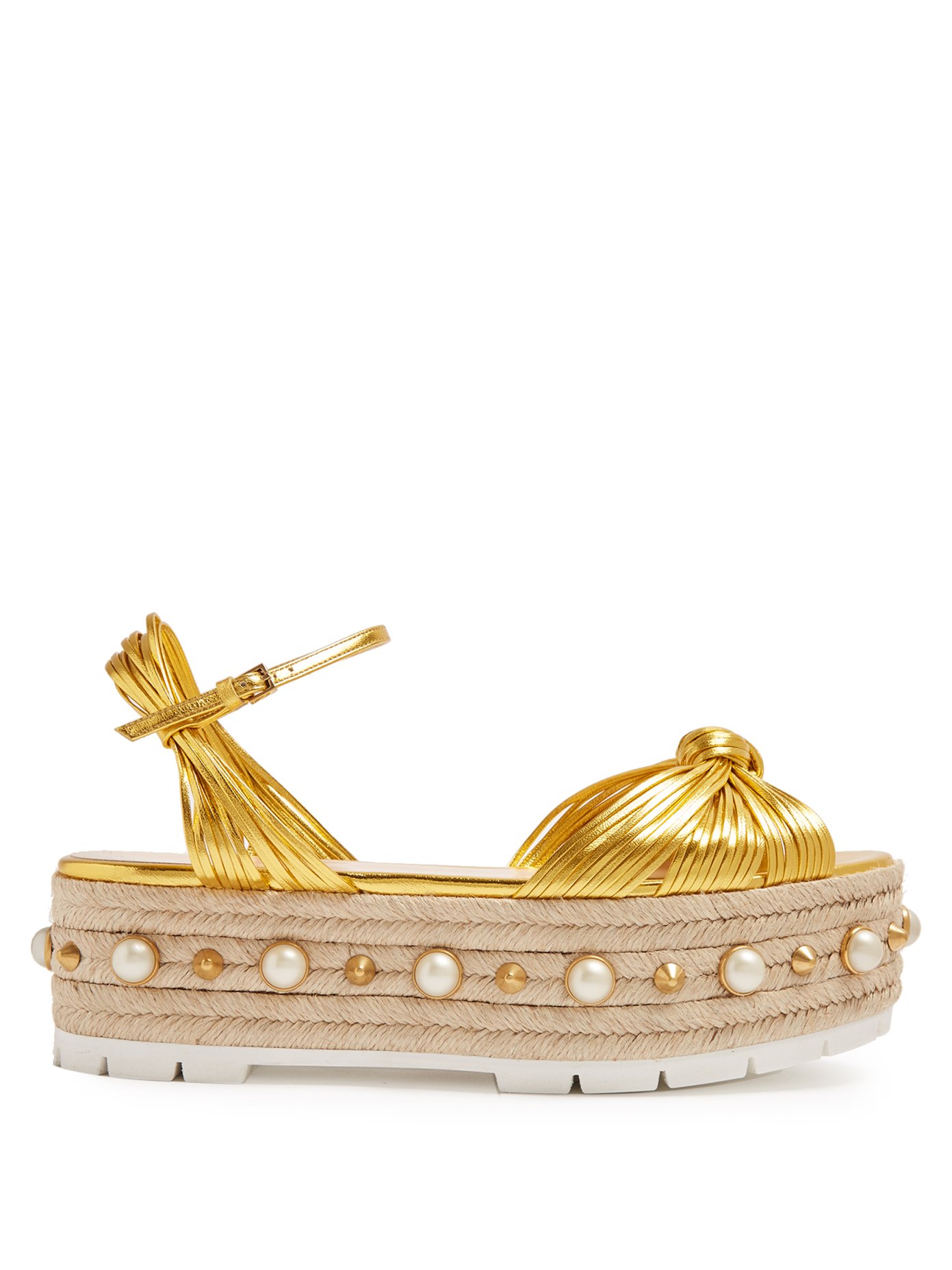 gucci gold pearl sandals