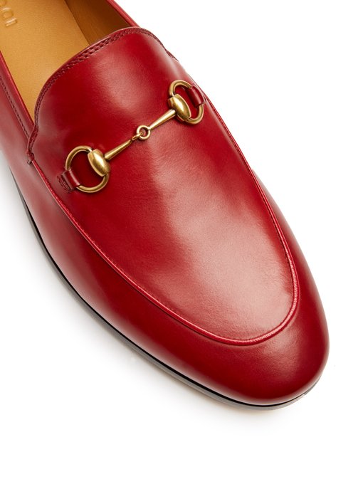 GUCCI 10Mm Brixton Horse Bit Leather Loafers, Fuchsia in Red | ModeSens