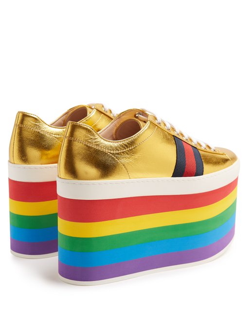 gucci rainbow platform sneakers