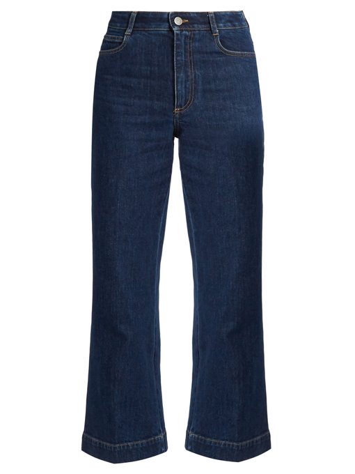 STELLA MCCARTNEY Wide-Leg Cropped Jeans, Colour: Indigo-Blue | ModeSens