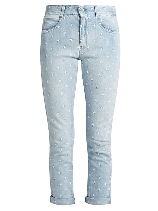 stella mccartney embroidered jeans